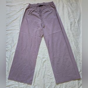 Relaxed Fit Lavender Pants - Elastic Waist & Wide Leg Size 38